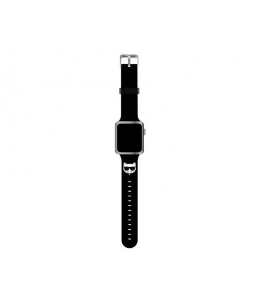 Curea Karl Lagerfeld, Compatibila Cu Apple Watch 38/40/41mm, Colectia Silicone Choupette Heads, Negru